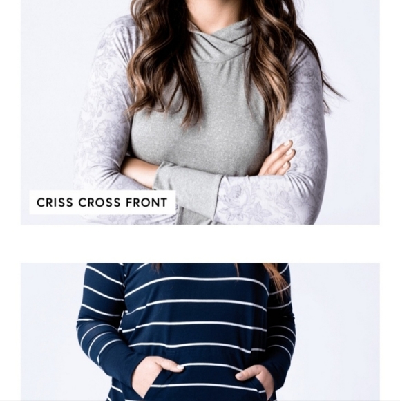 NWOT Lularoe "Amber" Rose Pink & Cream Striped Hoodie SIZE MEDIUM - Picture 6 of 6